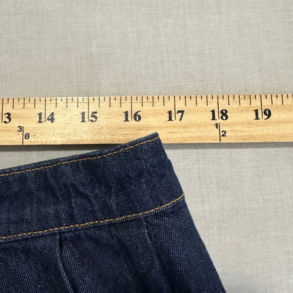 a.n.a Women's 16 Maxi Skirt Dark Wash Blue Pleated Denim High Waist Long NEW